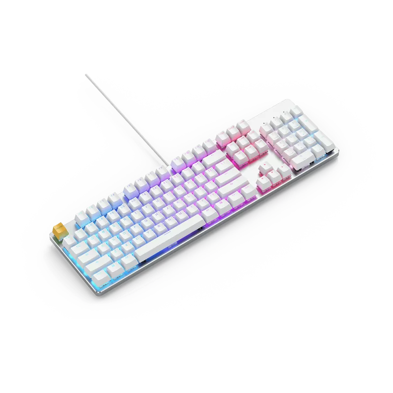 Glorious GMMK Modular Mechanical Keyboard Full Size (White Ice) - Gateron Brown Switch